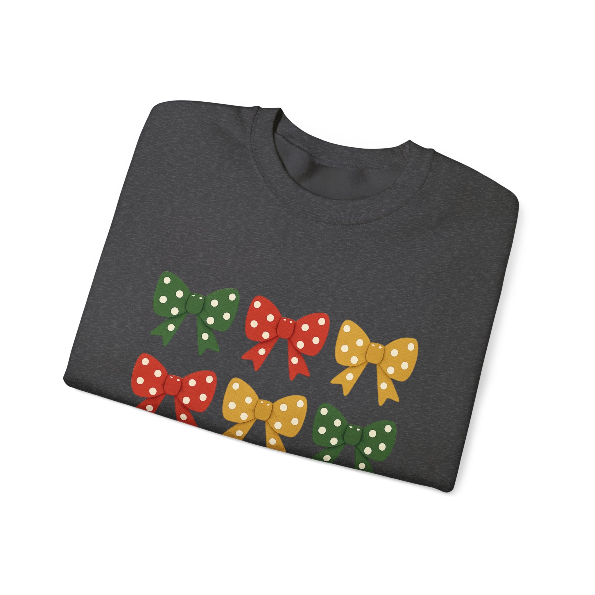 Bow Christmas Sweatshirt - Christmas Fashion, Cozy Gift, Christmas Apparel, Christmas Decor, Christmas Outfit