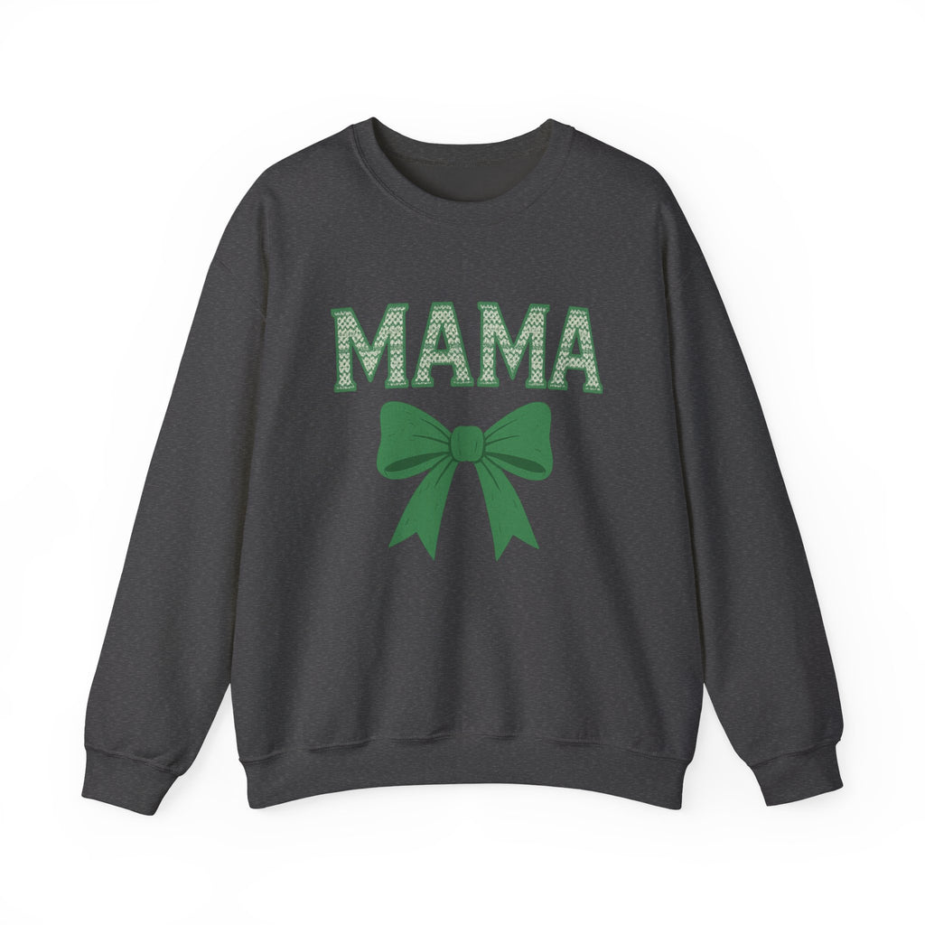MAMA Christmas Bow Sweatshirt - Christmas Fashion, Cozy Gift, Christmas Apparel, Christmas Decor, Christmas Outfit,