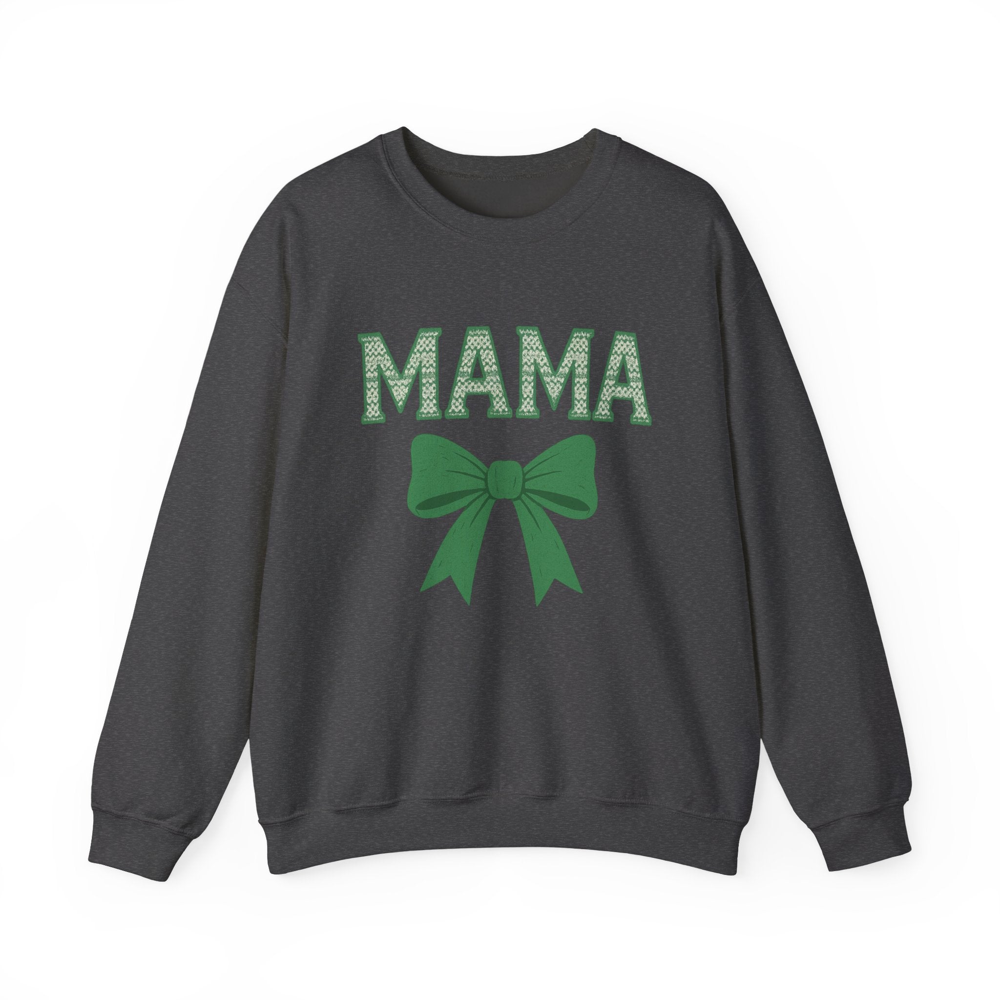 MAMA Christmas Bow Sweatshirt - Christmas Fashion, Cozy Gift, Christmas Apparel, Christmas Decor, Christmas Outfit,