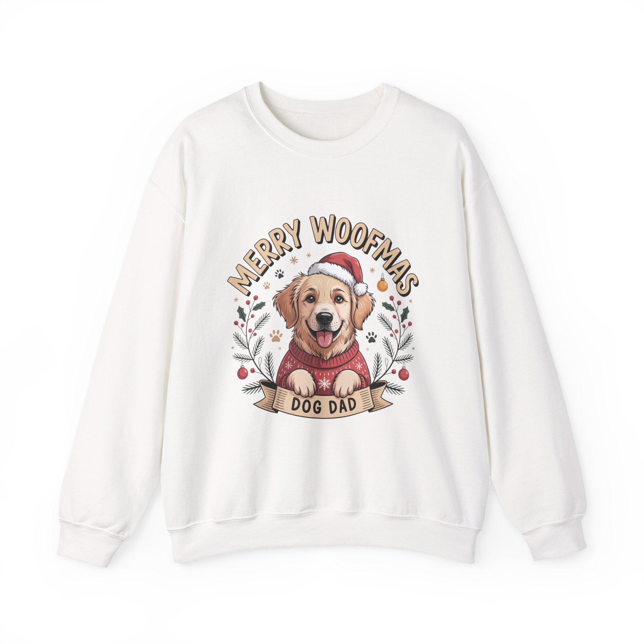 Christmas Dog Sweatshirt, Unisex Crewneck, Dog Lover Gift, Dog Dad Present, Holiday Sweater