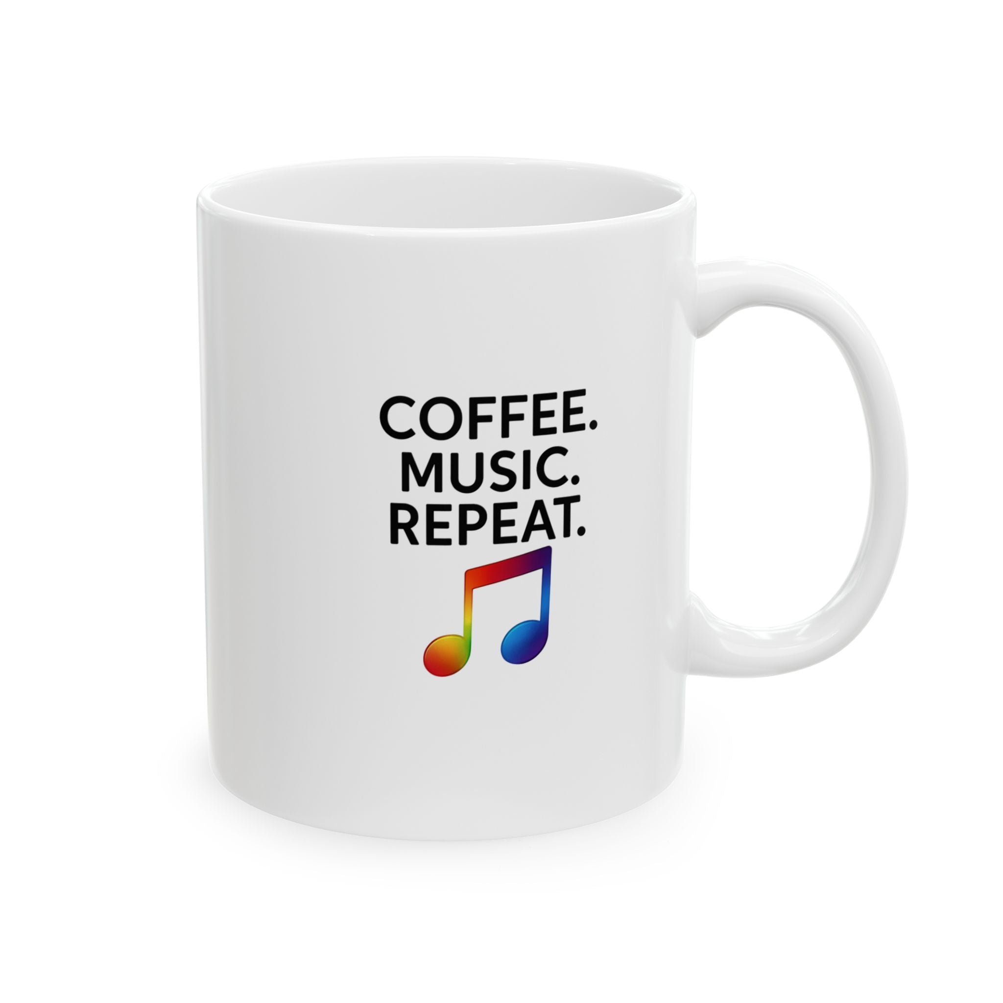 Music Coffee Mug, Musician Gift, Music Teacher Mug, Beat of Sounds Mug, Ceramic Mug, 11oz, 15oz
