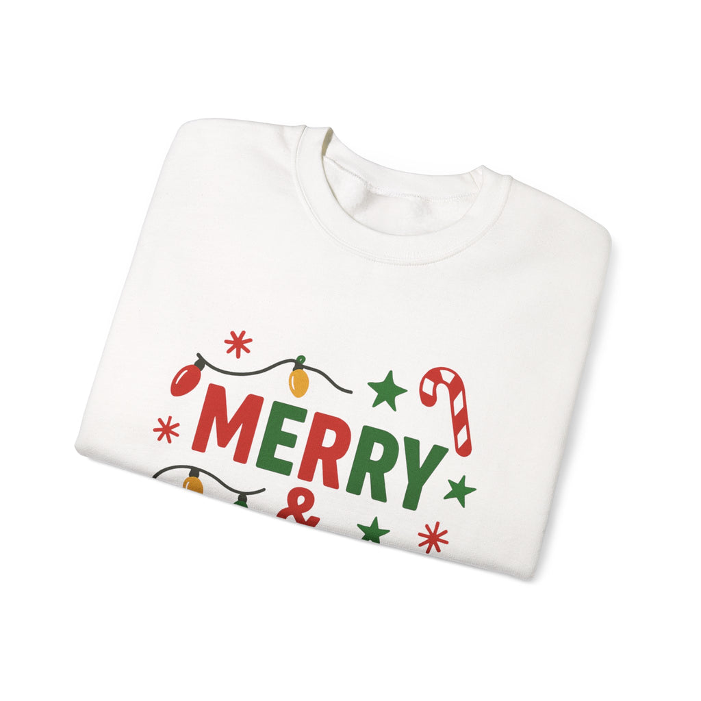 Merry & Bright Christmas Sweatshirt - Christmas Fashion, Cozy Gift, Christmas Apparel, Christmas Decor, Christmas Outfit,