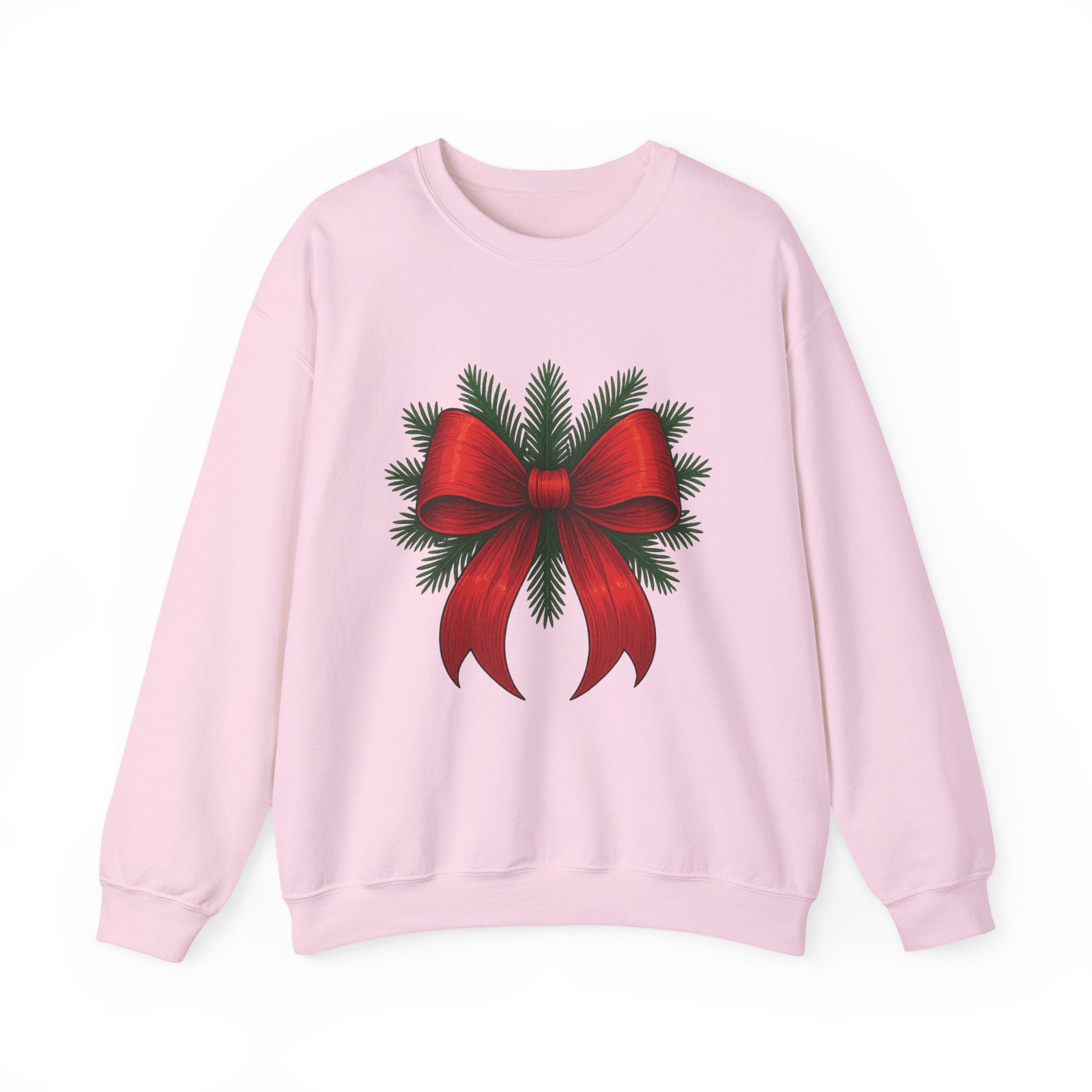 Red Christmas Bow Sweater, Cute Unisex Crewneck, Christmas Gift, Bow Sweatshirt, Holiday Sweatshirt