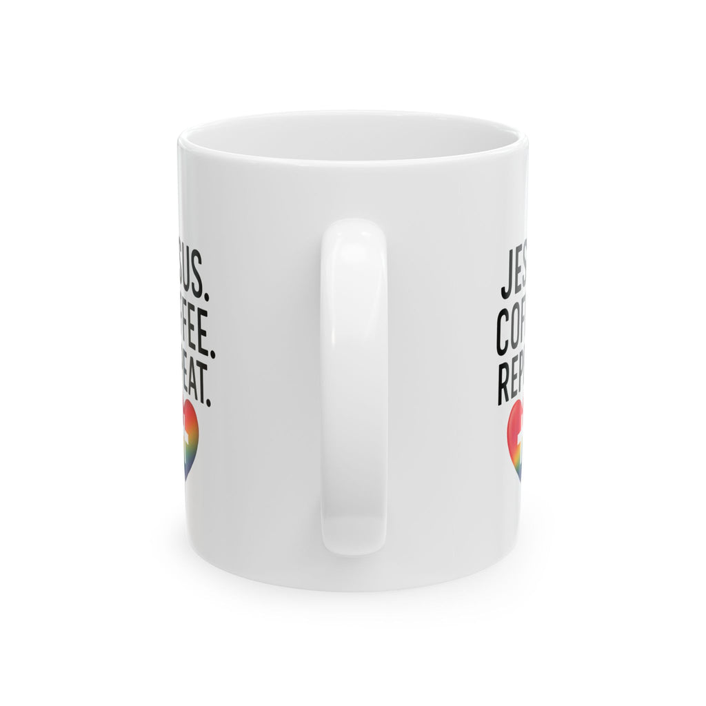 Jesus Coffee Mug, Christian Tea Cup, Catholic Drinkware, Inspirational Gift, Faithful Porcelain Mug