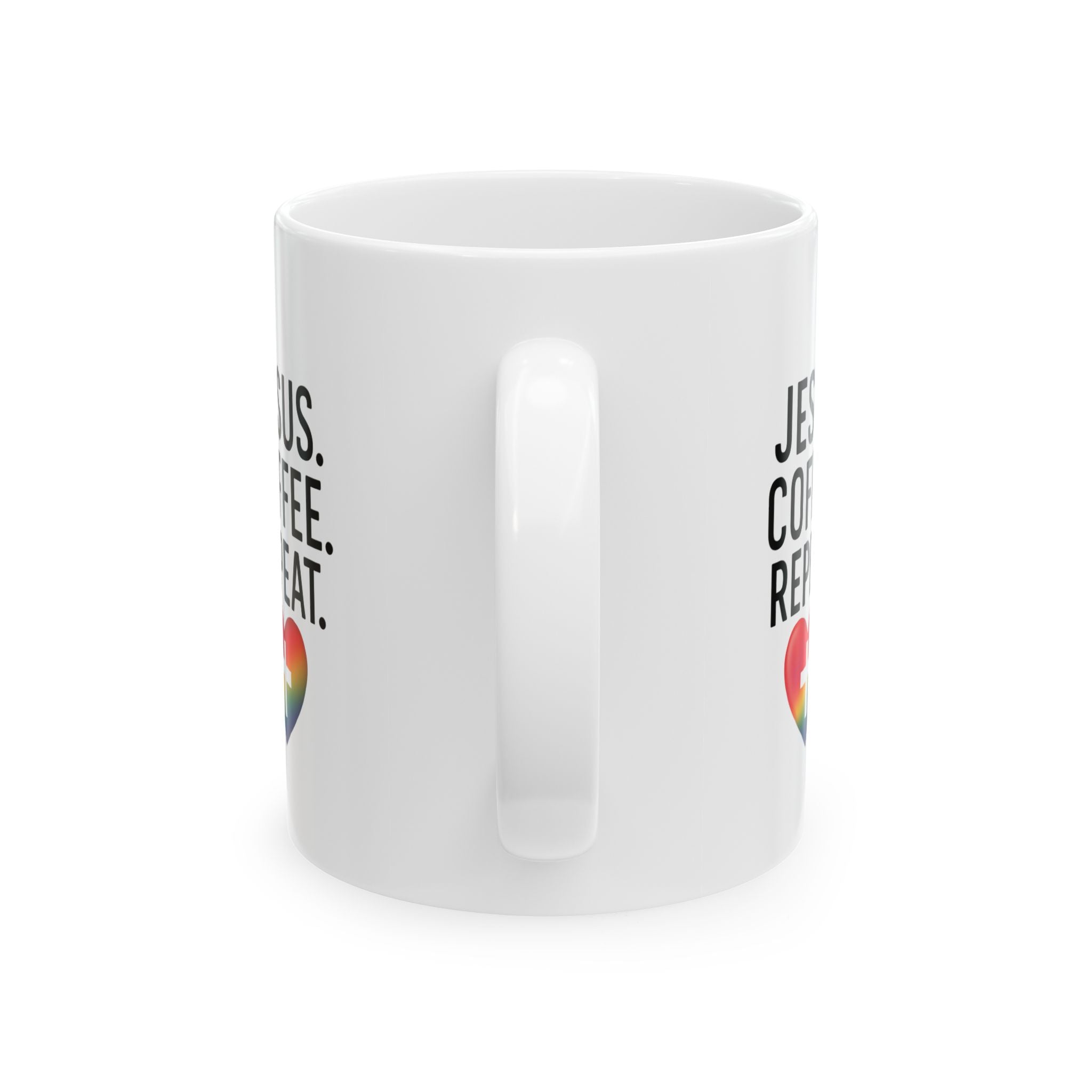 Jesus Coffee Mug, Christian Tea Cup, Catholic Drinkware, Inspirational Gift, Faithful Porcelain Mug