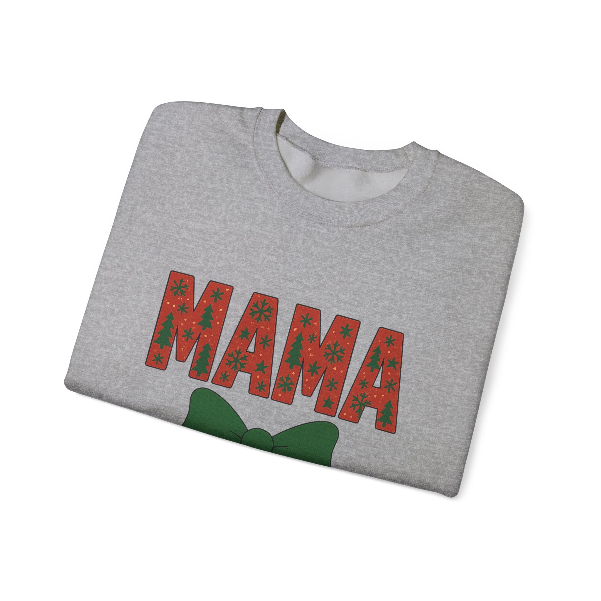 MAMA Christmas Bow Sweatshirt - Christmas Fashion, Cozy Gift, Christmas Apparel, Christmas Decor, Christmas Outfit,