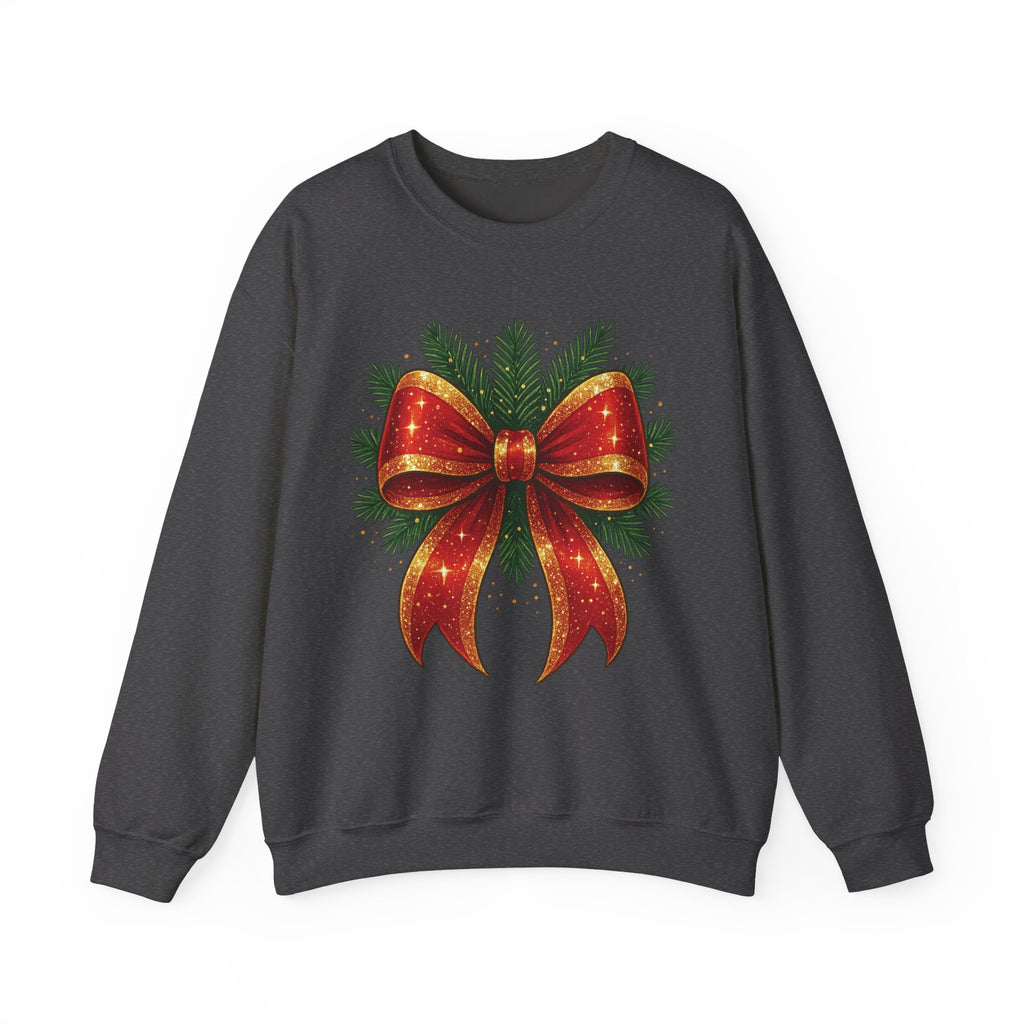 Christmas Bow Sweater, Cute Unisex Crewneck, Christmas Gift, Bow Sweatshirt, Holiday Sweatshirt